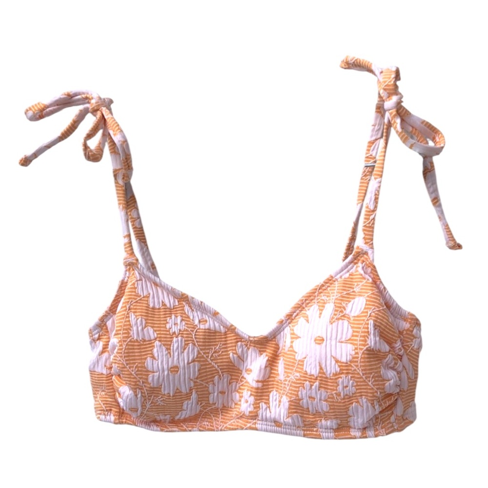 NWOT Xhilaration Orange White Floral Textured 2-PC Two Piece Convertible Bikini - Picture 7 of 16